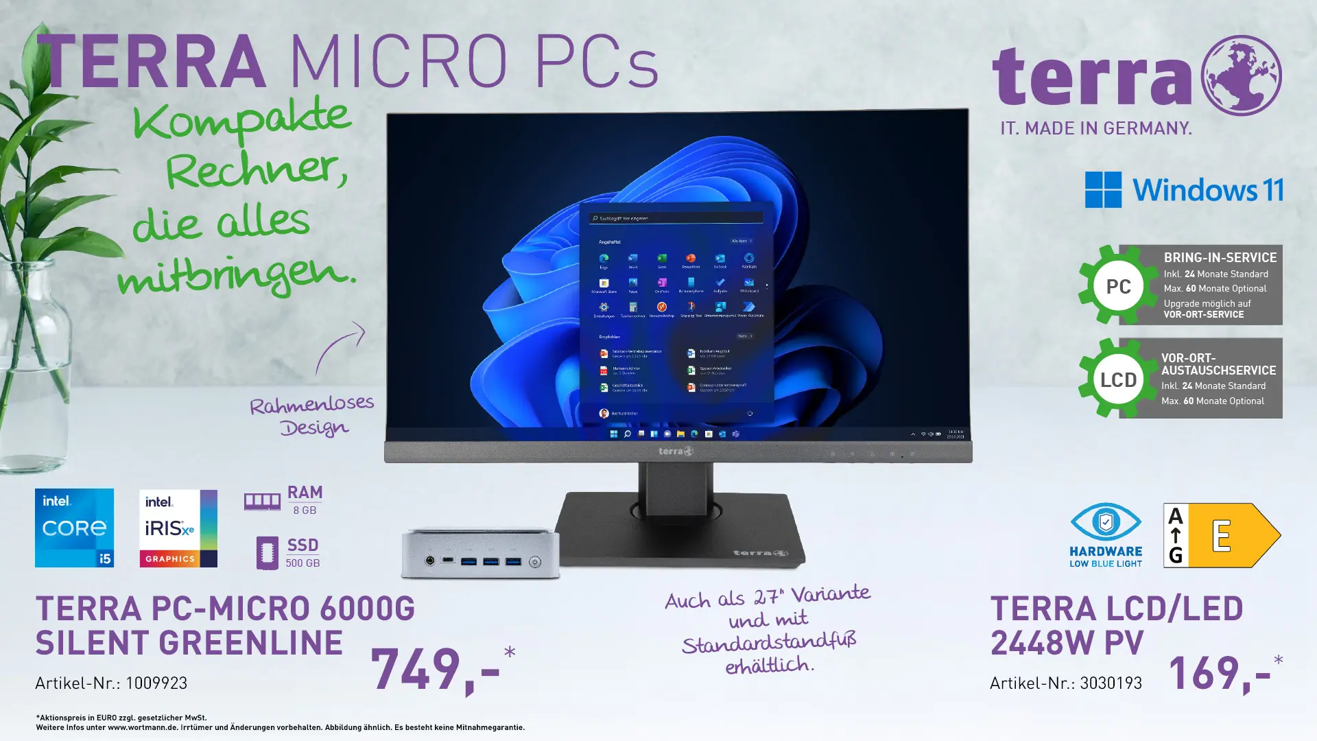 Terra PC-Micro 6000G Silent Greenline & Terra LCD/LED 2448w PV