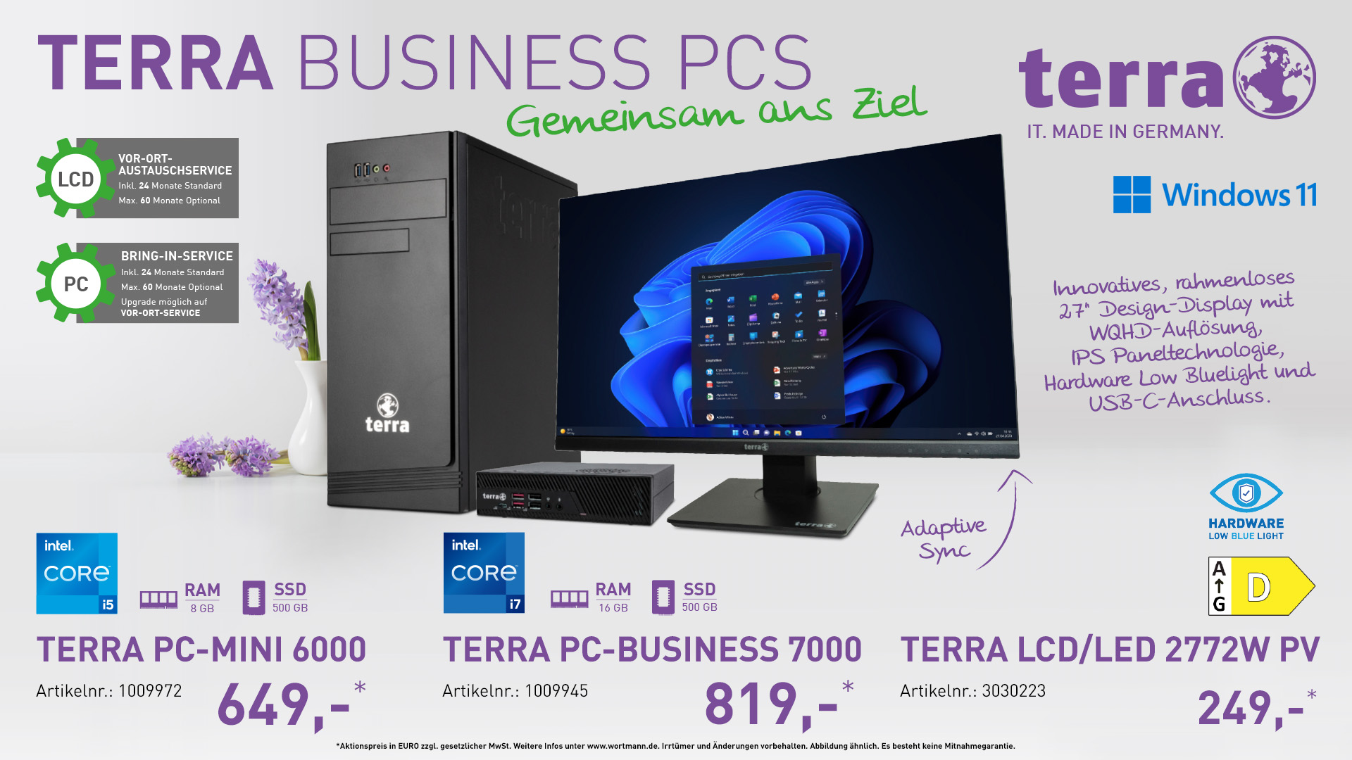 Terra PC-Mini 6000, Terra PC-Business 7000, Terra LCD/LED 2772W PV