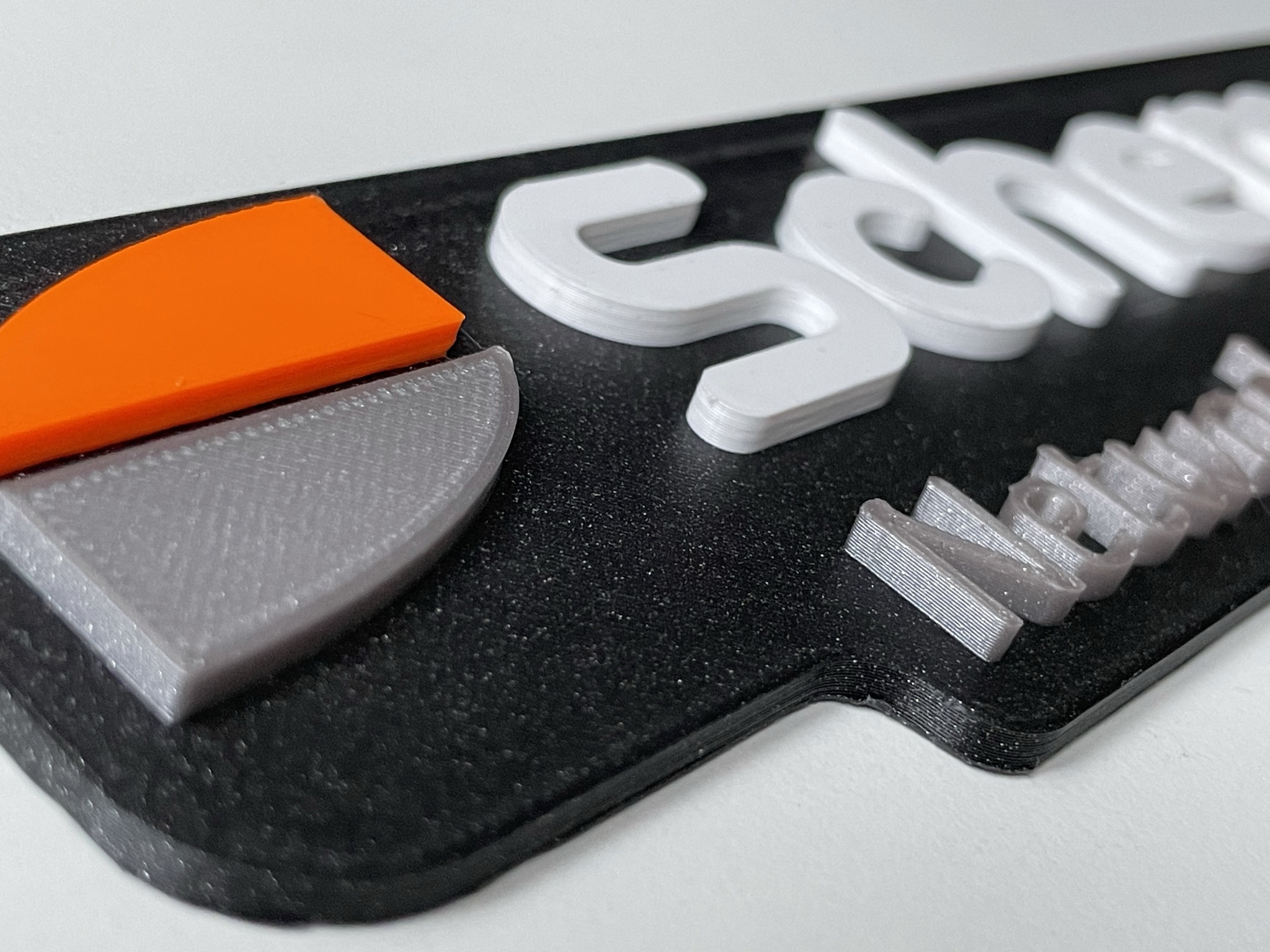 Schempp Networks Emblem als Mehrfarbiges 3D Druckobjekt mit Ironing 
