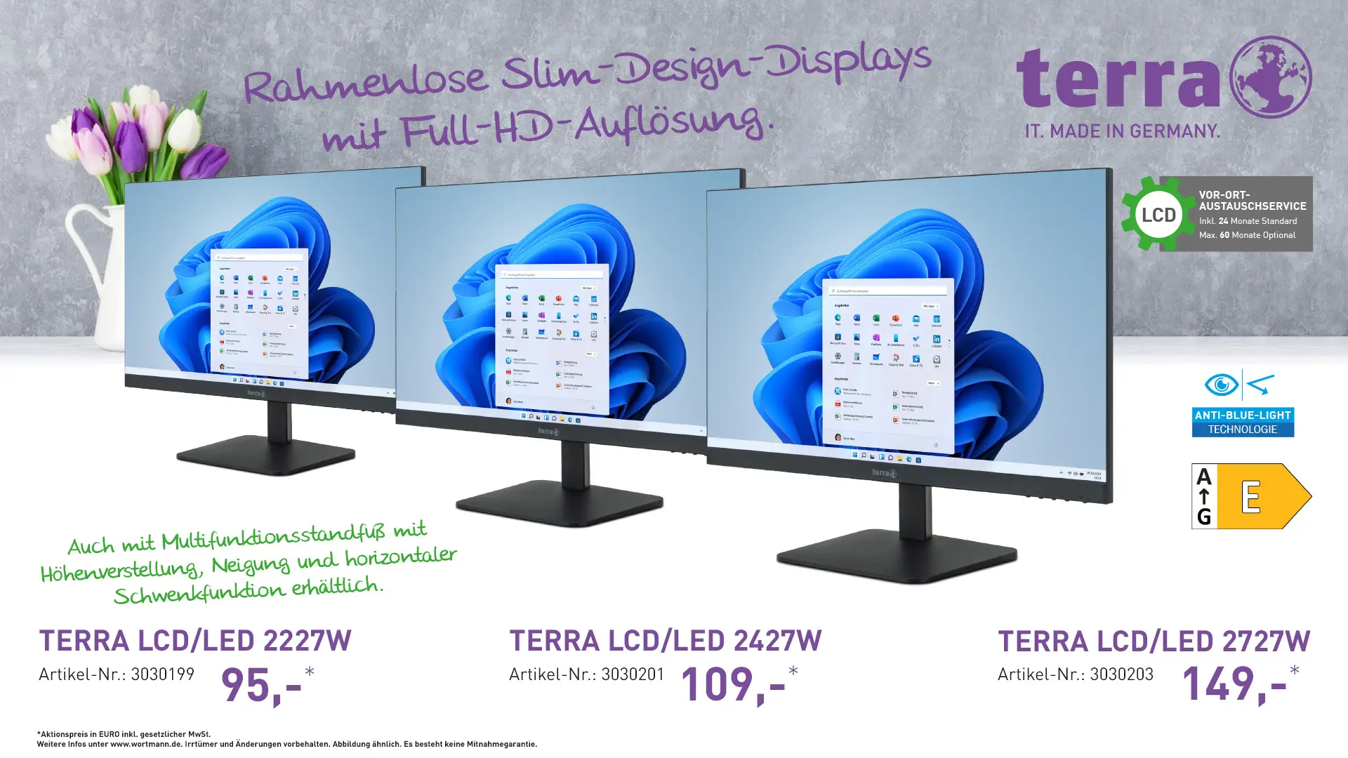 Terra LCD/LED 227w, Terra LCD/LED 2427w, Terra LCD/LED 2727W