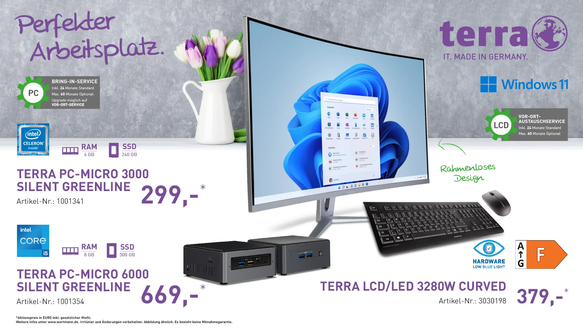Terra PC Micro 3000, Terra PC Micro 6000, Terra LCD/LED 3280w Curved