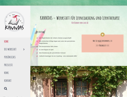Erstellung der Webseite von Dipl. Päd. W.A.Stahl – KANNDAS – Werkstatt für Lerncoaching und Lerntherapie