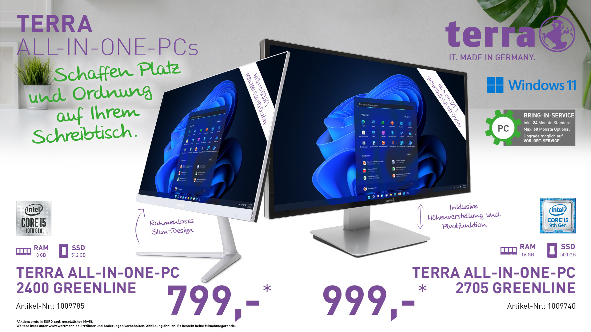 TERRA ALL-IN-ONE-PC 2400 und 2705HA GREENLINE