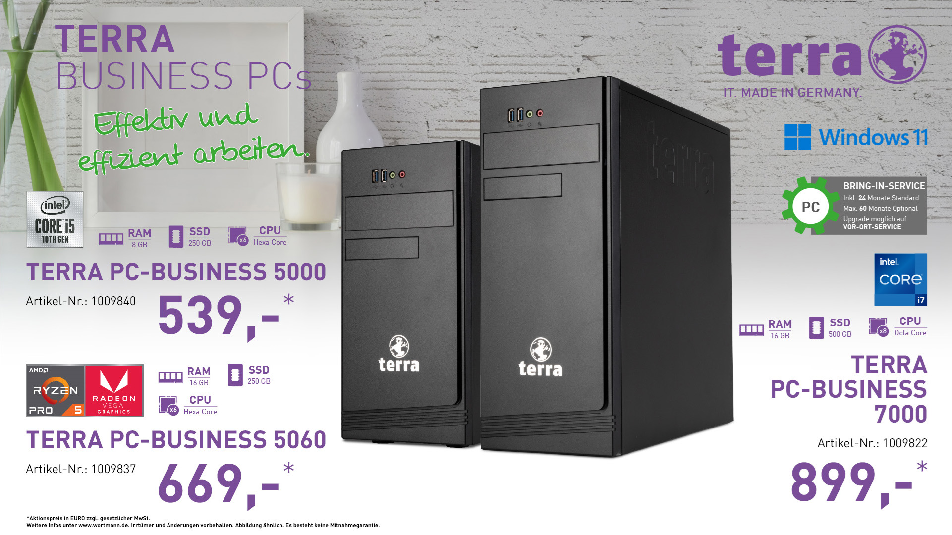 TERRA PC-BUSINESS 5000, 5060 und 7000